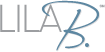 gray logo that says Lila B